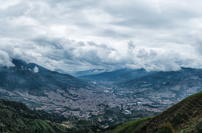 Landing after paragliding Medellin